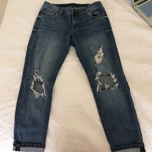 Distressed Dark Wash Denim
